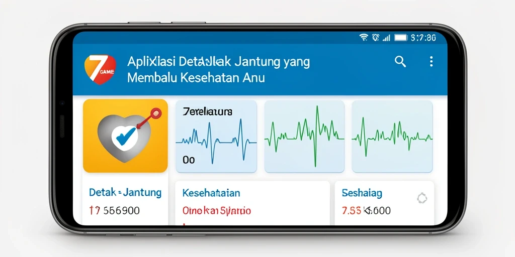 Tampilan antarmuka 7GAME dengan fungsi pemantauan detak jantung.