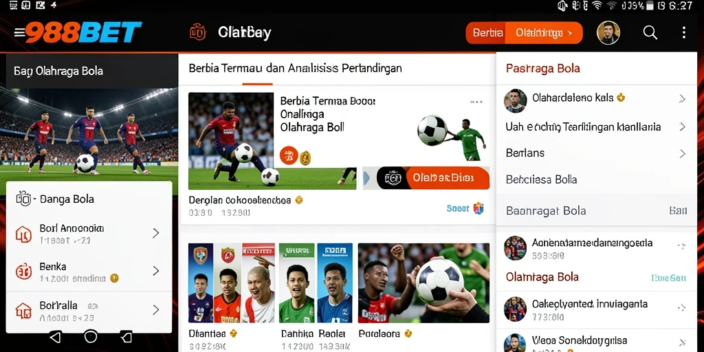 Antarmuka 988BET menampilkan berita olahraga bola terbaru dengan jelas.