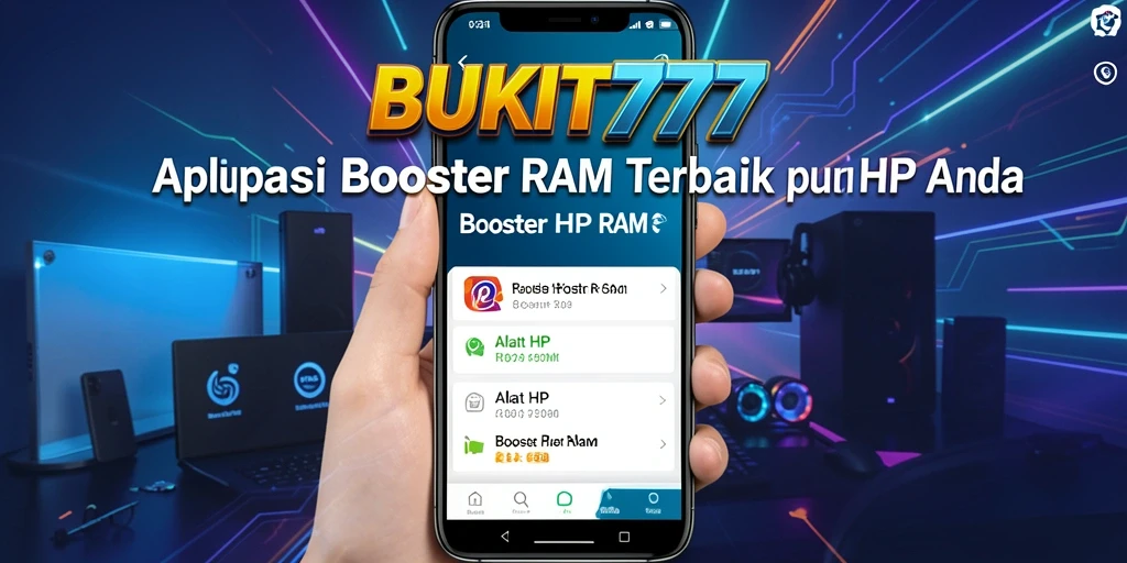 Tampilan antarmuka aplikasi BUKIT777 untuk Boost RAM.