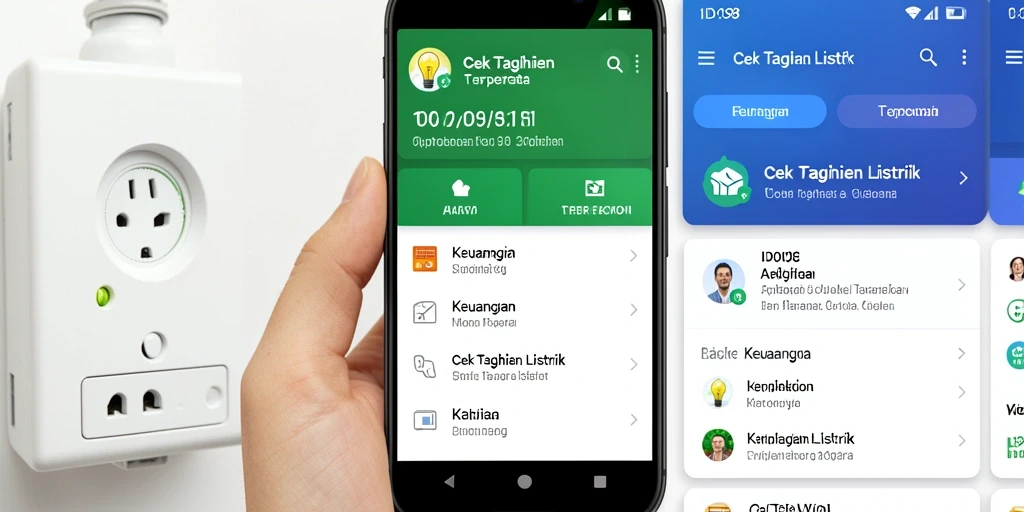 Tampilan antarmuka ID098 untuk cek tagihan listrik.
