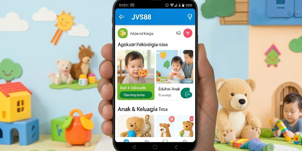 Antarmuka edukasi interaktif aplikasi JVS88 untuk anak-anak.