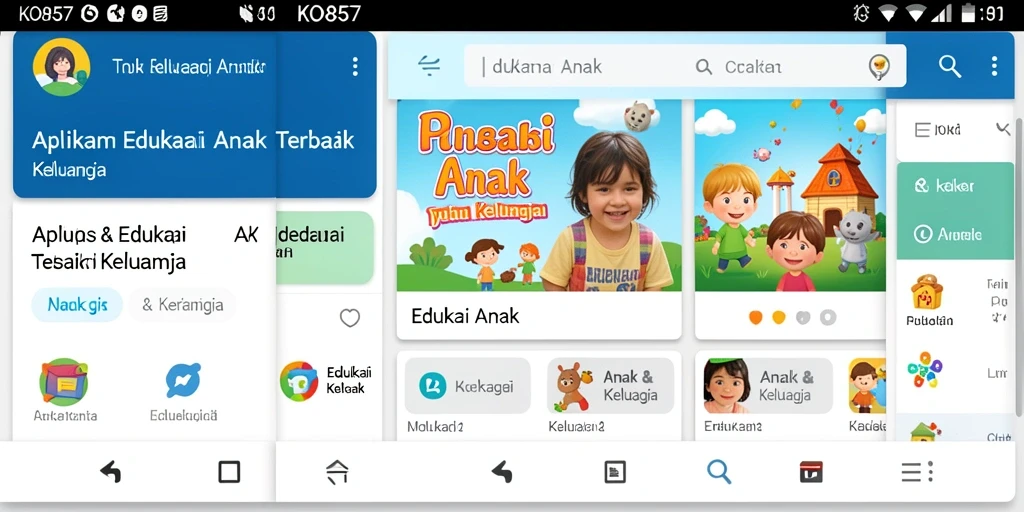 Tampilan antarmuka aplikasi KO857 yang ramah anak.