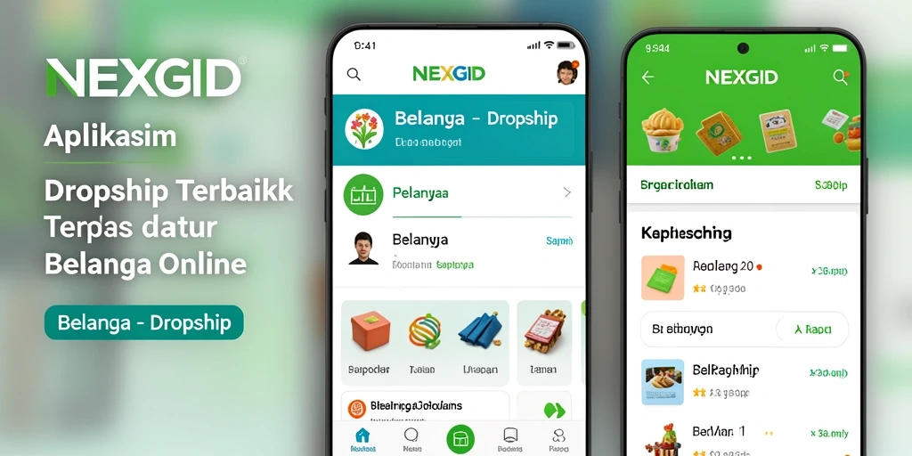 Tampilan antarmuka aplikasi NEXGID untuk pengelolaan dropship yang efektif.