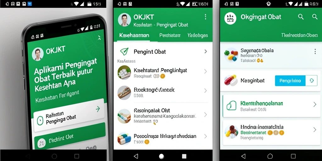 Tampilan antarmuka utama aplikasi Pengingat Obat OKJKT.