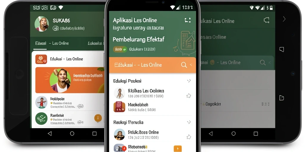 Antarmuka aplikasi Les Online yang intuitif dan menarik.